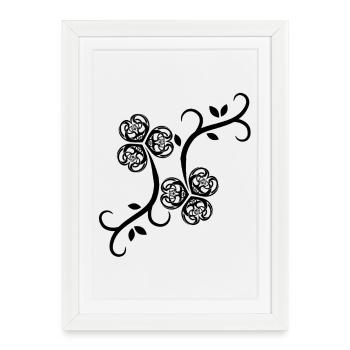 Celtic Irland Wikinger Keltisch Knoten Muster Baum - Gerahmtes Poster (27 × 37 cm) - Weiß - Vorne