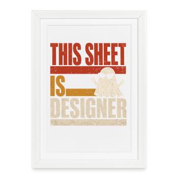 Dieses Blatt Ist Designer Retro Ghost Halloween - Gerahmtes Poster (27 × 37 cm) - Weiß - Vorne