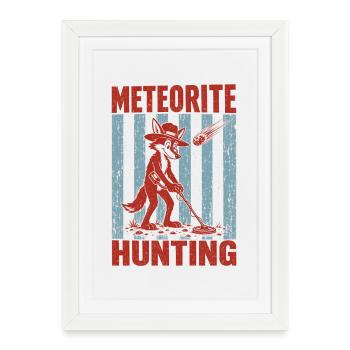  Meteoritenjagd Coyote Metalldetektion Retro - Gerahmtes Poster (27 × 37 cm) - Weiß - Vorne