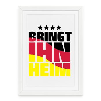 ramener à la maison! Trophée de la Coupe du Monde - Affiche encadrée (27 × 37 cm) - blanc - Devant