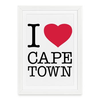 J’AIME LE CAP Kapstadt - Affiche encadrée (27 × 37 cm) - blanc - Devant