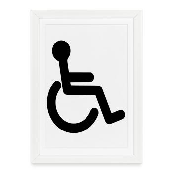 Basic wheelchair symbol # - Framed poster (27 × 37 cm) - white - Front