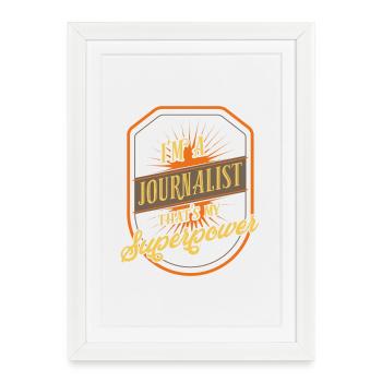 Journaliste - Affiche encadrée (27 × 37 cm) - blanc - Devant
