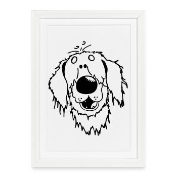 Hovawart – Hovi – Chien – Tee Shirt - Affiche encadrée (27 × 37 cm) - blanc - Devant