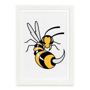 Wasp with giant sting - Framed poster (27 × 37 cm) - white - Front