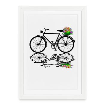 bicyclette - Affiche encadrée (27 × 37 cm) - blanc - Devant