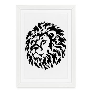 lion - Framed poster (27 × 37 cm) - white - Front