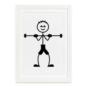 Musculation avec beaucoup de poids - Affiche encadrée (27 × 37 cm) - blanc - Devant