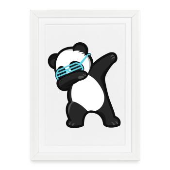 Dabbing Panda Pandabär - Affiche encadrée (27 × 37 cm) - blanc - Devant