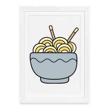 Ramen Noodles Kawaii Japan Cuisine - Framed poster (27 × 37 cm) - white - Front