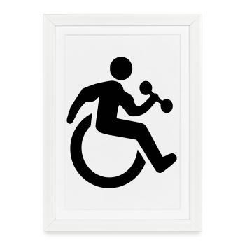 Symbole de fitness en fauteuil roulant pour les centrales électriques* - Affiche encadrée (27 × 37 cm) - blanc - Devant