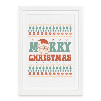 Pull de Noël moche - Affiche encadrée (27 × 37 cm) - blanc - Devant