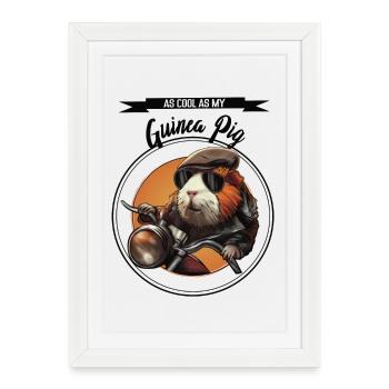 Cobaye cool – design statement - Affiche encadrée (27 × 37 cm) - blanc - Devant