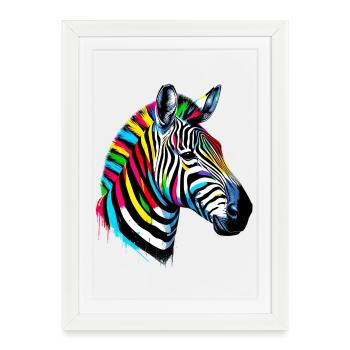 Zèbre - Affiche encadrée (27 × 37 cm) - blanc - Devant