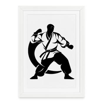 Karatéka - Affiche encadrée (27 × 37 cm) - blanc - Devant