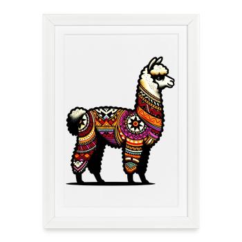 Alpaga - Affiche encadrée (27 × 37 cm) - blanc - Devant