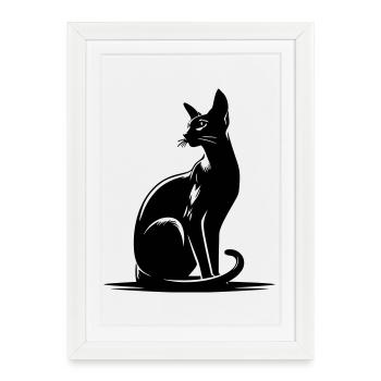 Oriental Shorthair Cat - Framed poster (27 × 37 cm) - white - Front