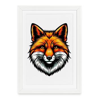 Renard - Affiche encadrée (27 × 37 cm) - blanc - Devant