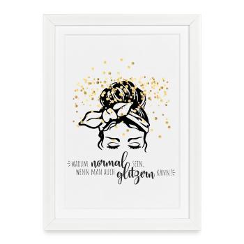 Confettis pailletés qui disent - Affiche encadrée (27 × 37 cm) - blanc - Devant