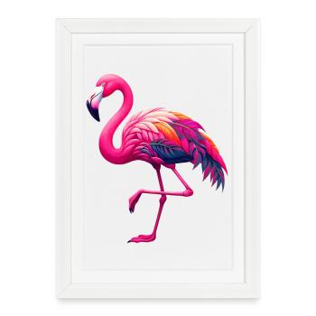 Flamant - Affiche encadrée (27 × 37 cm) - blanc - Devant