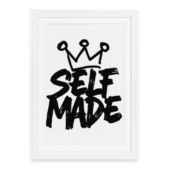 Self Made - Handwritten Motivation Design - Framed poster (27 × 37 cm) - white - Front
