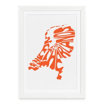 Carte rétro des Pays-Bas - Affiche encadrée (27 × 37 cm) - blanc - Devant