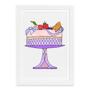 Gâteau - Affiche encadrée (27 × 37 cm) - blanc - Devant