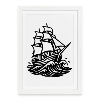 Sailing ship - Framed poster (27 × 37 cm) - white - Front