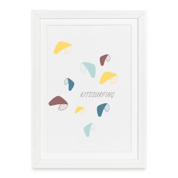Kitesurf Motif Pastel - Affiche encadrée (27 × 37 cm) - blanc - Devant
