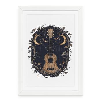 Gothic Uke with Moon Moth - Framed poster (27 × 37 cm) - white - Front