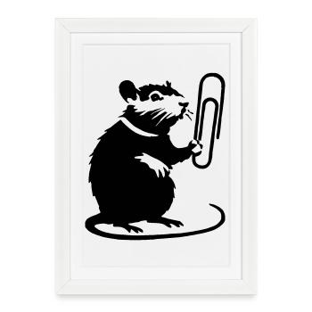 Le rat comme étalon de bureau - Affiche encadrée (27 × 37 cm) - blanc - Devant
