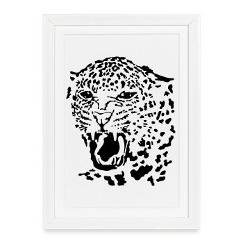 Leopard - Framed poster (27 × 37 cm) - white - Front