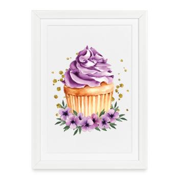 Cupcake - Affiche encadrée (27 × 37 cm) - blanc - Devant