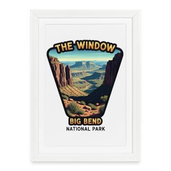 Big Bend National Park Window Landscape Mountains - Framed poster (27 × 37 cm) - white - Front