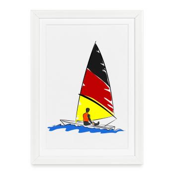 Voilier - Affiche encadrée (27 × 37 cm) - blanc - Devant