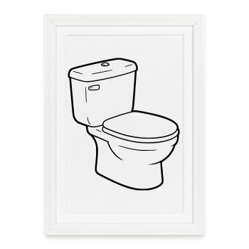 Toilet Toilet Toilet Sanitary Vector - Framed poster (27 × 37 cm) - white - Front