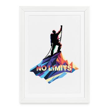 Alpiniste sans limites - Affiche encadrée (27 × 37 cm) - blanc - Devant