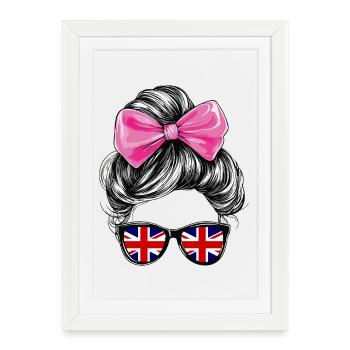 Lunettes de soleil pour femme drapeau du Royaume-Uni - Affiche encadrée (27 × 37 cm) - blanc - Devant