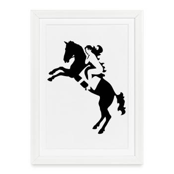 Cavalier - Affiche encadrée (27 × 37 cm) - blanc - Devant