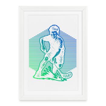 Un design intemporel de floorball simple - Affiche encadrée (27 × 37 cm) - blanc - Devant