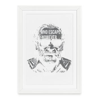 Gritty Bukowski Portrait Tee - Framed poster (27 × 37 cm) - white - Front