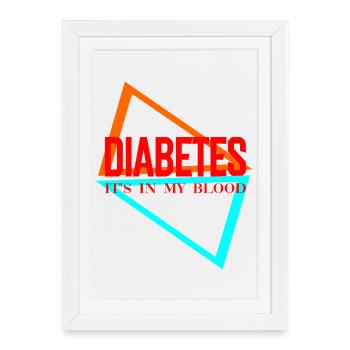 Le diabète, c’est dans mon sang - Affiche encadrée (27 × 37 cm) - blanc - Devant