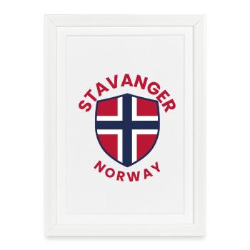 Blason de Stavanger, Norvège - Affiche encadrée (27 × 37 cm) - blanc - Devant