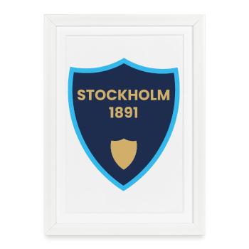 Stockholm 1891 Shield Design - Framed poster (27 × 37 cm) - white - Front