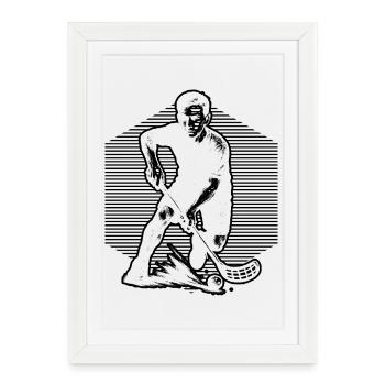 Inspiration cool pour le floorball - Affiche encadrée (27 × 37 cm) - blanc - Devant