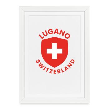 Emblème du Bouclier de Lugano - Affiche encadrée (27 × 37 cm) - blanc - Devant