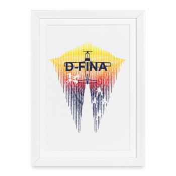Sauts légendaires – Parachutisme C208 D-FINA - Affiche encadrée (27 × 37 cm) - blanc - Devant