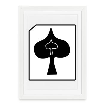 Stilisierte_Spielkarte_Pik - Framed poster (27 × 37 cm) - white - Front