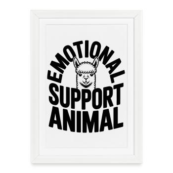 Animal de soutien émotionnel amoureux des alpagas - Affiche encadrée (27 × 37 cm) - blanc - Devant