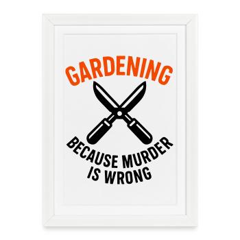 Jardinage Sécateur Anti Stress Humour - Affiche encadrée (27 × 37 cm) - blanc - Devant